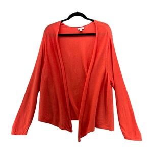 J Jill Linen Cardigan Coral 3X